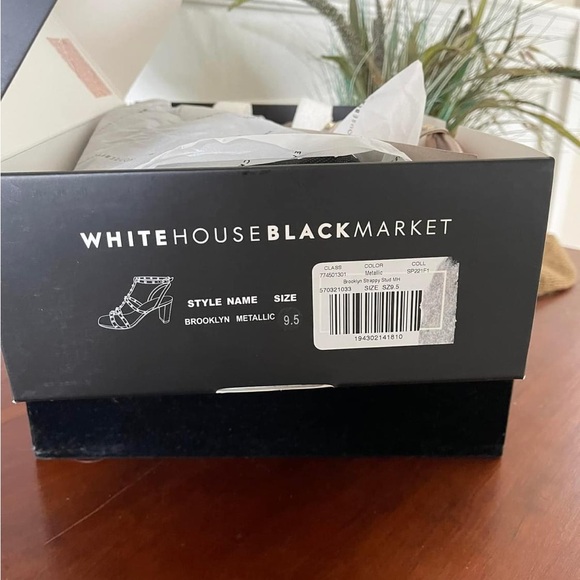 WHBM Brooklyn Studded Heels Metallic Nude size 9.5 - Picture 7 of 7